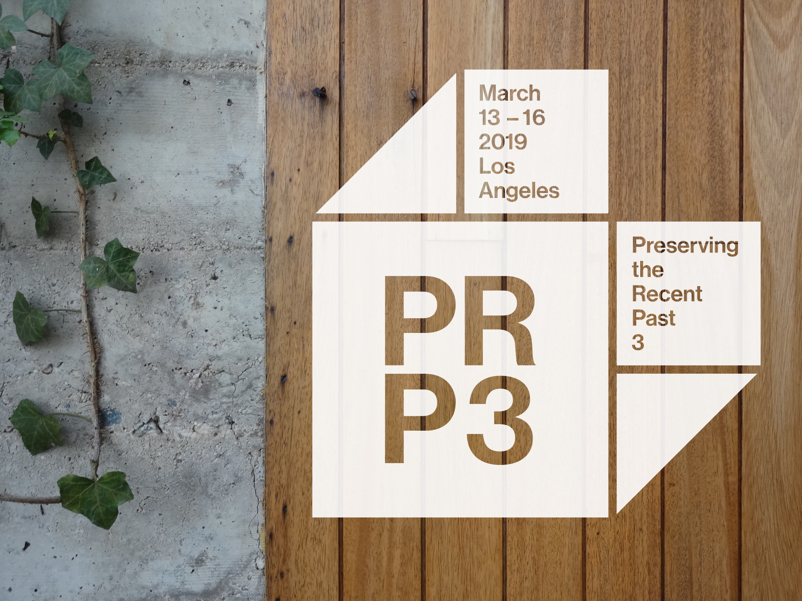 photo of PRP3 logo and modern wood and concrete wall